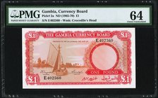 Gambia Gambia Currency Board 1 Pound ND (1965-70) Pick 2a PMG Choice Uncirculated 64. 

HID09801242017