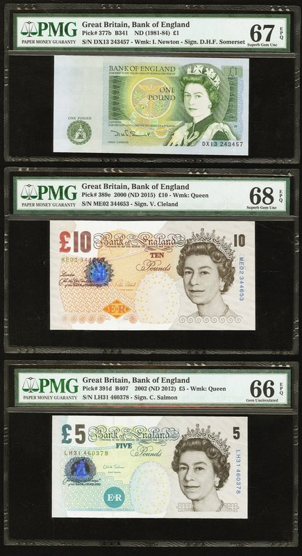 Great Britain Bank of England 1; 10; 5 pounds ND (1981-84); 2000 (ND 2015); 2002...