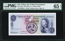 Isle Of Man Isle of Man Government 1 Pound ND (1961) Pick 25b PMG Gem Uncirculated 65 EPQ. 

HID09801242017
