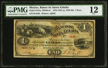 Mexico Banco de Santa Eulalia 1 Peso 1875 (ND ca. 1875-82) Pick S191a M163a-b PMG Fine 12. Splits.

HID09801242017