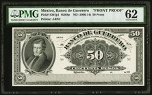 Mexico Banco de Guerrero 50 Pesos ND (1906-14) Pick S301p1 M364p Front Proof PMG Uncirculated 62. 

HID09801242017