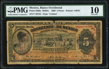 Mexico Banco Occidental 5 Pesos 1898-1913 Pick S408e M408e PMG Very Good 10. 

HID09801242017
