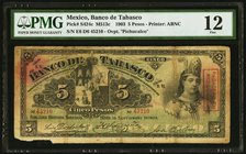 Mexico Banco De Tabasco 5 Pesos 19.9.1903 Pick S424c M513c PMG Fine 12. Piece missing.

HID09801242017