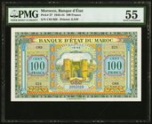 Morocco Banque d'Etat du Maroc 100 Francs 1.5.1943 Pick 27 PMG About Uncirculated 55. 

HID09801242017