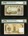 Morocco Banque du Maroc 5; 10 Dirhams ND (1960); 1968 Pick 53a; 54d PMG Choice About Unc 58 EPQ; Choice Uncirculated 64 EPQ. 

HID09801242017