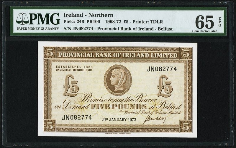 Northern Ireland Provincial Bank of Ireland Limited 5 Pounds 5.1.1972 Pick 246 P...