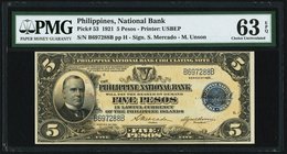 Philippines National Bank 5 Pesos 1921 Pick 53 PMG Choice Uncirculated 63 EPQ. 

HID09801242017