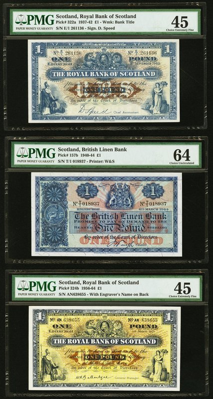 Scotland Royal Bank of Scotland (2); British Linen Bank 1 Pound 1.9.1940; 6.3.19...