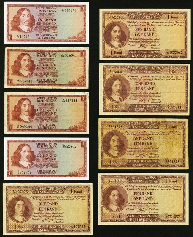 South Africa Reserve Bank Group Lot of 9 Examples Very Fine-Crisp Uncirculated. ...