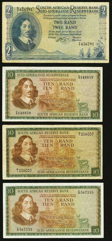 South Africa Reserve Bank Group Lot of 4 Examples Fine-Extremely Fine. 

HID0980...