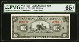 South Vietnam National Bank of Viet Nam 100 Dong ND (1955) Pick 8a PMG Gem Uncirculated 65 EPQ. 

HID09801242017