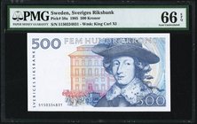 Sweden Sveriges Riksbank 500 Kronor 1985 Pick 58a PMG Gem Uncirculated 66 EPQ. 

HID09801242017