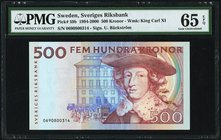 Sweden Sveriges Riksbank 500 Kronor 1994-2000 Pick 59b PMG Gem Uncirculated 65 EPQ. 

HID09801242017