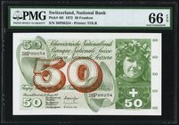 Switzerland National Bank 50 Franken 24.1.1972 Pick 48l PMG Gem Uncirculated 66 EPQ. 

HID09801242017