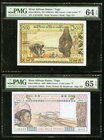 West African States Togo 500; 5000 Francs ND (1959-61); 1992 Pick 802Tm; 808Tm Two Examples PMG Choice Uncirculated 64 EPQ; Gem Uncirculated 65 EPQ. P...