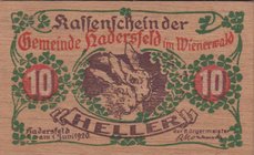 Austria, Notgeld, 10 Heller, 1920, UNC
WOODEN BANKNOTE
Estimate: $ 75-150