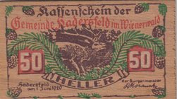 Austria, Notgeld, 50 Heller, 1920, UNC
WOODEN BANKNOTE
Estimate: $ 75-150