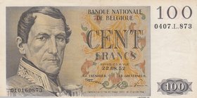 Belgium, 100 Francs, 1952, XF, p129a
serial number: 0407.L.873, King Leopold I portrait at left
Estimate: $ 20-40