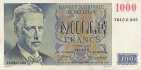 Belgium, 1000 Frank, 1958, XF, p131
serial number: 7613.R.302, King Albert portrait
Estimate: $ 150-300