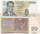 Belgium, 20 Francs, 1956/ 1964, VF/ AUNC, p132b/ p138, (Total 2 Banknotes)
serial numbers: W08 697459 and 1J8815166
Estimate: $ 5-15