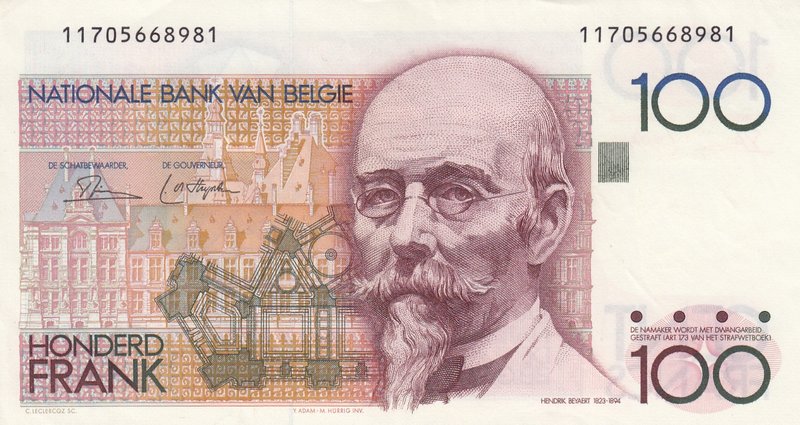 Belgium, 100 Francs, 1982-94, UNC, p142a
serial number:11705668981, Signature 3...