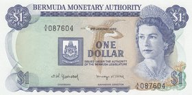 Bermuda, 1 Dollar, 1982, UNC, p28b
serial number: A6 087604, Portrait of Queen Elizabeth II with looking 3/4 at Left
Estimate: $ 15-30