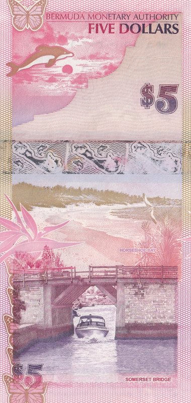 Bermuda, 5 Dollars, 2009, UNC, p58a
serial number: 002773, Figure of Blue Marli...