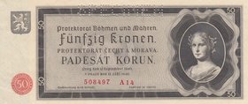 Bohemia and Moravia, 50 Korun, 1940, UNC, p5s, SPECIMEN
serial number: 508497 A14, Figure of Woman, SPECIMEN
Estimate: $ 10-20