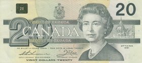 Canada, 20 Dollars, 1991, VF / XF, p58aA
Queen Elizabeth II portrait, serial number: EIX 0571175
Estimate: $ 30-60