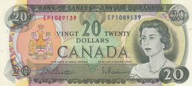 Canada, 20 Dollars, 1969, UNC, p80b
serial number: EP 1089139, Signature Beattie-Ramsinsky, Portrait of Queen Elizabeth II with Modified Hair Style
...