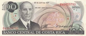 Costarica, 100 Colones, 1987, UNC, p248b
serial number: E43659792, Portrait of Ricardo Jimenez, E Series
Estimate: $ 15-25