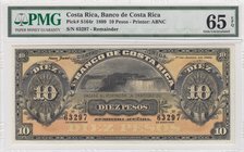 Costa Rica, 10 pesos, 1899, UNC, pS164r
PMG 65 EPQ, serial number:63297
Estimate: $ 100-200