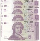 Croatia, 5 Dinara, 1991, UNC, p17a, (Total 5 banknotes)
Estimate: $ 5-10