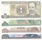 Cuba, 1 Peso, 5 Pesos, 10 Pesos and 20 Pesos, 2011/2014, UNC, (Total 4 banknotes)
serial numbers: 161191, 600631, 910018 and 325104
Estimate: $ 10-2...