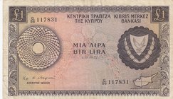 Cyprus, 1 Pound, 1972, VF, p43b
serial number: G56 117831, Figure of Arms and Map
Estimate: $ 30-50