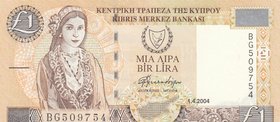 Cyprus, 1 Lira, 2004, UNC, p60
serial number: BG 509754
Estimate: $ 10-20