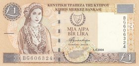 Cyprus, 1 Lira, 2004, UNC, p60d
serial number: BG 606324
Estimate: $ 10-20