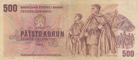 Czech Republic, 500 Korun, 1973, FINE, p93
serial number: Z20 318562, Figure of Soldiers
Estimate: $ 10-20