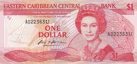 East Caribbean, 1 Dollar, 1988, UNC, p21u
Queen Elizabeth II Bankonte, serial number: A 022363U
Estimate: $ 40-80