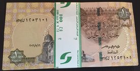 Egypt, 1 Pound, 2016, UNC, p50, BUNDLE
100 consecutive banknotes
Estimate: $ 25-50