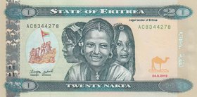 Eritrea, 20 Nakfa, 2012, UNC, p12
serial number: AC8344278, Portrait of Three Young Girl
Estimate: $ 10-20