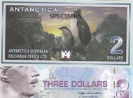 Antarctica, 2 Dollars and 3 Dollars, 1999/ 2007, UNC
serial numbers: R0000 ve H3879
Estimate: $ 20-40