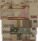 Fantasy Banknotes, Souvenir Gold View Series, Total 4 Banknotes
50 Euro, 100 Euro, 200 Euro and 500 Euro 
Estimate: $ 5-15