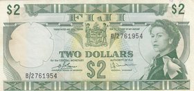 Fiji, 2 Dollars, 1974, VF, p72c
serial number: B/2 761954, Signature Barnes and Tomkins, Portrait of Queen Elizabeth
Estimate: $ 10-20