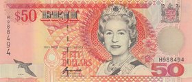 Fiji, 50 Dollars, 1996, UNC, p100a
Queen Elizabeth II portrait, serial number: H988494
Estimate: $ 40-80