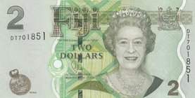 Fiji, 2 Dollars, 2011, UNC, p109b
serial number: DT 701851, Queen Elizabeth II portrait
Estimate: $ 5-10
