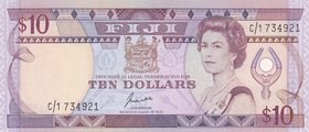 Fiji, 10 Dollars, 1989, AUNC, p92
serial number: C/1 734921, Queen Elizabeth II portrait
Estimate: $ 50-100