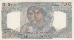 France, 1000 Francs, 1948, AUNC, p130a
serial number: U.379 07592
Estimate: $ 100-200