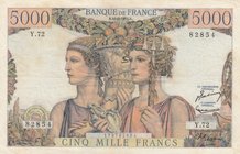 France, 5.000 Francs, 1951, XF, p131c
serial number: Y.72-82854
Estimate: $ 300-600
