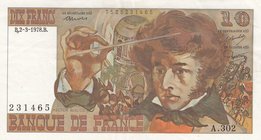 France, 10 Francs, 1978, XF, p150c
serial number: A.302 231465, French composer Louis Hector Berlioz portrait at right
Estimate: $ 15-30